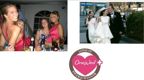 photo of OneWed loves casual wedding photographs, including those with beautiful bridesmaids in pink dresses 