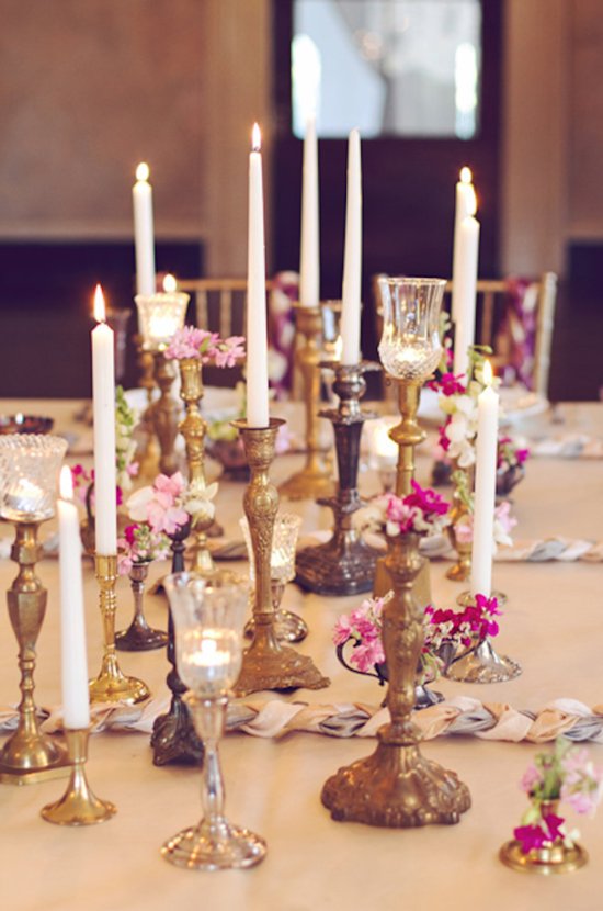 Vintage Inspired Candle Centerpieces
