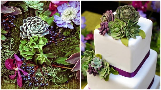 photo of Stunning California Wedding: Jewel tones + eco-chic succulents
