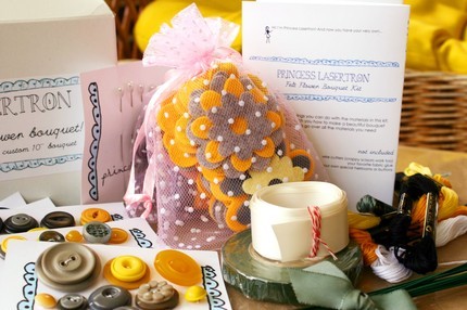 The Princess Lasertron felt flower kit is perfect for the DIY bride with a lot of talent.