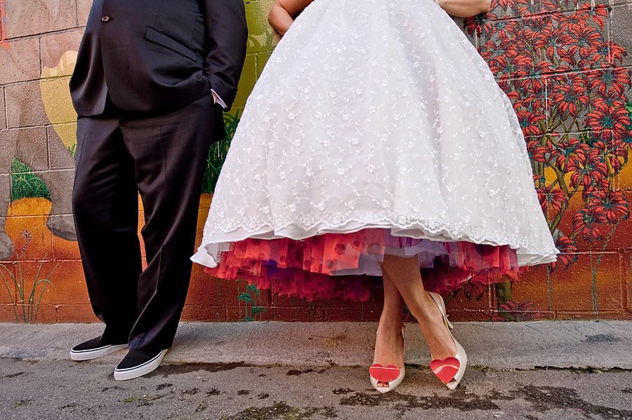 Valentines-themed-vintage-wedding-red-purple-petticoat-under-wedding-dress-retro-bridal-heels.full
