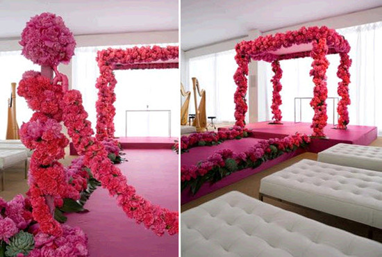 photo of Wedding Flower Friday: Pink Monochromatic Pave Style Floral Arrangements