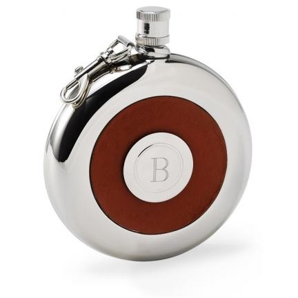 photo of Let Groomsmen Sip In Style With This Personalized Oxford Leather Flask/Shot Glass