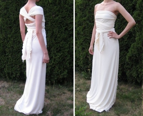 photo of Grecian wrap dress, perfect for a beach wedding