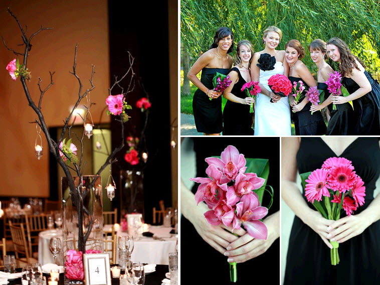 Vibrant-hot-pink-fuschia-red-wedding-flowers-bridal-bouquet-bridesmaids-mix-and-match.full
