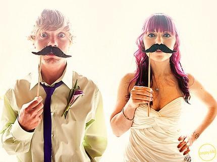 photo of Bubbly Bride: Mustache A Must?