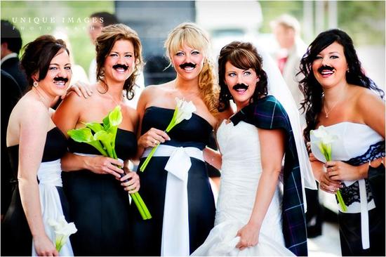 photo of Bubbly Bride: Mustache A Must?