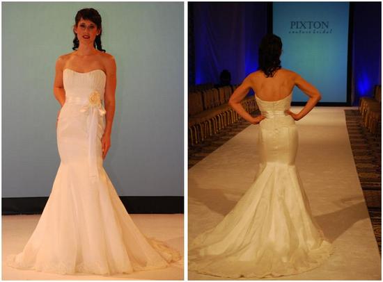 Silk satin organza sweetheart neckline wedding dress with mermaid skirt