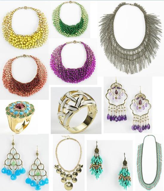 Necklaces, earrings and rings, in vibrant turquoise, citrine, gold, silver, purple, yellow and more!