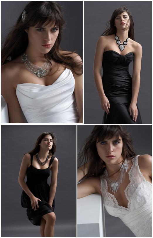 Gorgeous bridal and bridesmaid necklaces from Watters- pearls, rhinestones, and lots of bling, these