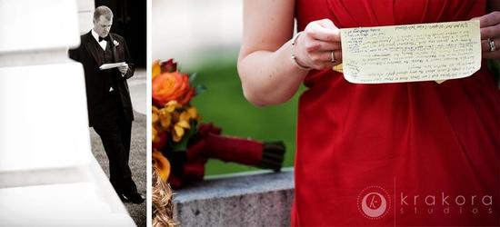 photo of Beautiful Red and Black Wedding Inspired By Couple's Alma Mater!