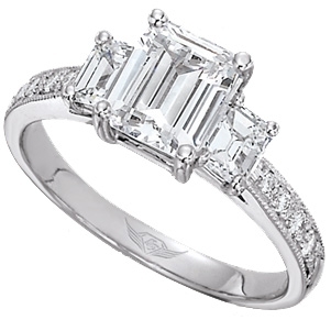 photo of 3 Stone Emerald Cut Engagement Ring