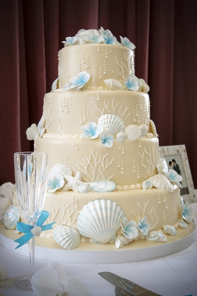 photo of Beach-Inspired Destination Wedding Cake