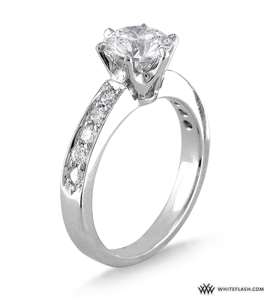 photo of Engagement Ring: WhiteFlash, Tiffany-Style Soliaire, Bead-Set Diamond Setting