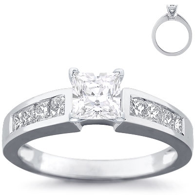photo of Engagement Ring: 8 Princess Diamonds, White Gold