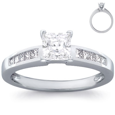 photo of Engagement Ring: 10 Princess Diamonds, White Gold