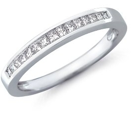 photo of Wedding Ring: 15 Princess Diamonds,  White Gold