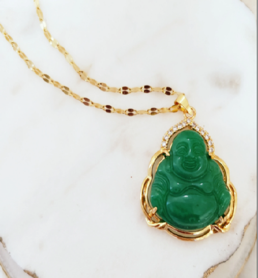 Woman Jade Buddha Necklace
