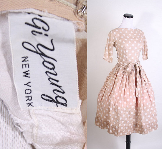 photo of 1960's polka dot bridesmaid dress