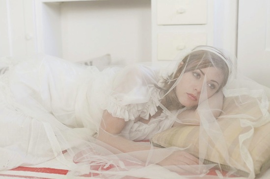 photo of English silk tulle circle bridal veil