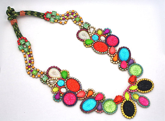 bright statement wedding necklace rainbow wedding colors- 2