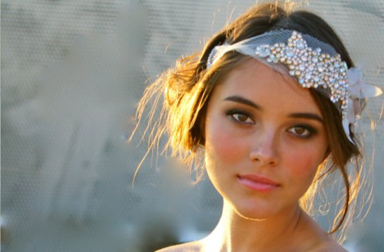 photo of Crystal and petal bridal bandeau