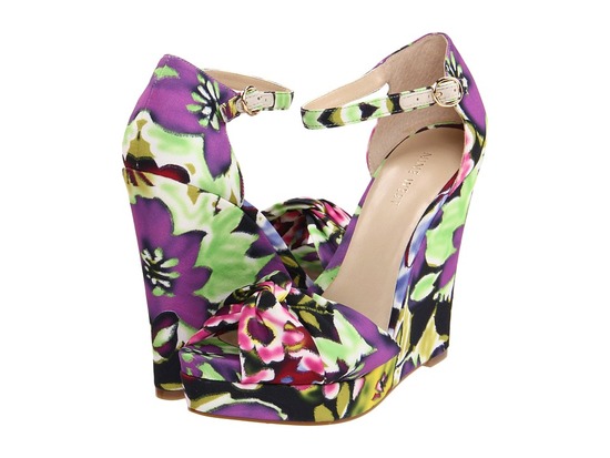 photo of Nine West floral bridal wedges