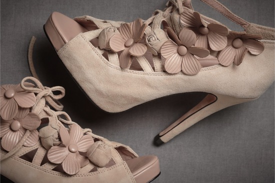 photo of Blush pink bridal booties