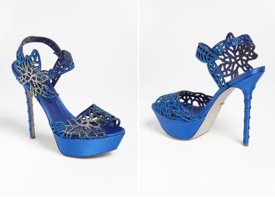 photo of Blue Sergio Rossi wedding shoes