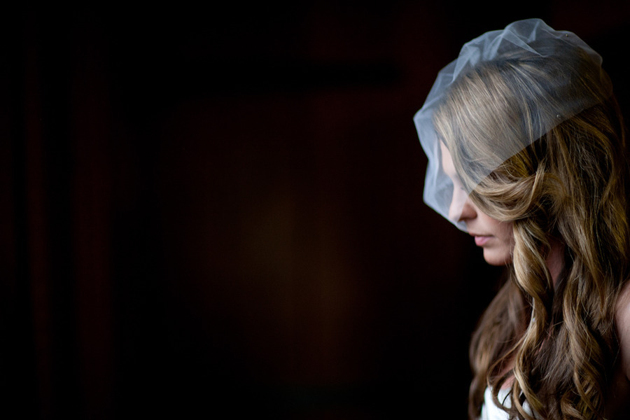 All-down-wedding-hair-loose-waves-with-birdcage-bridal-veil.full