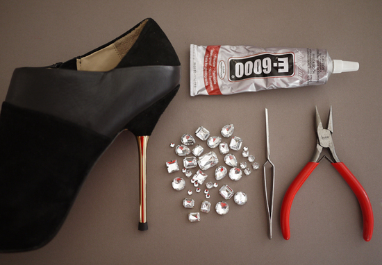 photo of DIY wedding project Miu Miu bridal pumps crystal encrusted heels 2
