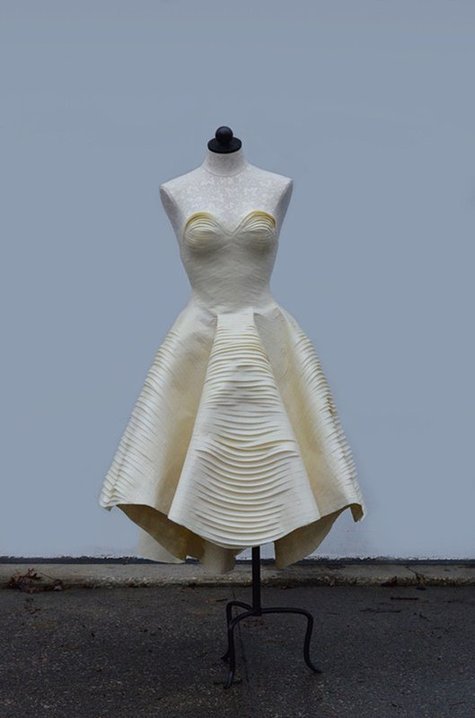 photo of unique wedding dresses masking tape LWD 1