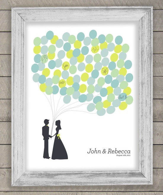 photo of Customized creative wedding guest book