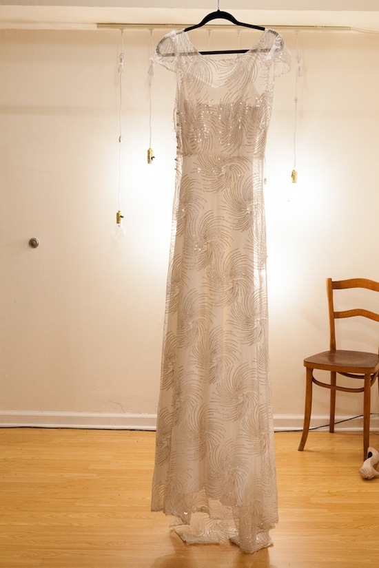 photo of sparkly vintage inspired wedding dress Sarah Seven