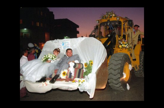 photo of wacky wedding photos weird crazy weddings friday the 13th construction getaway