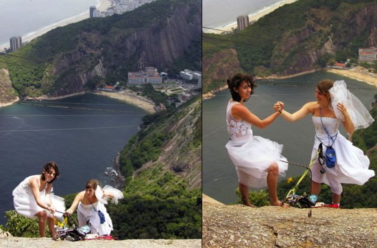 photo of wacky wedding photos weird crazy weddings friday the hiking brides