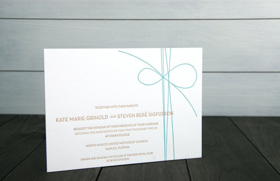 photo of Simple wedding invites with bow design