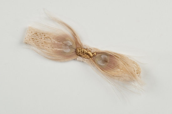 photo of Peacock feather vintage bow-inspired bridal garter