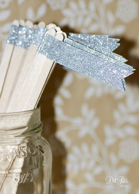 photo of Sparkly silver drink stirs