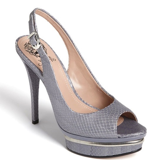 photo of Silver and grey platform wedding shoes