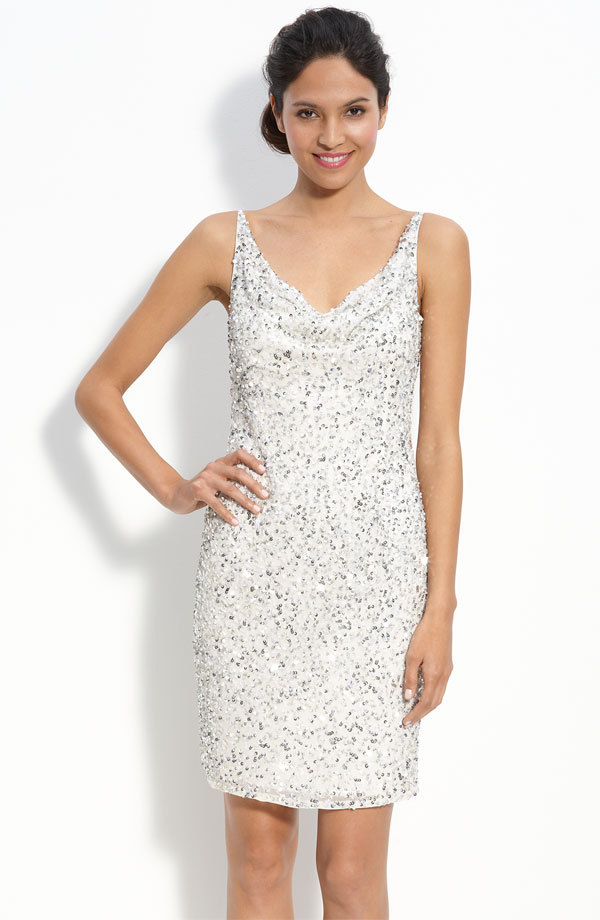 Little-white-dress-for-wedding-reception-beaded-silver-sheath.full