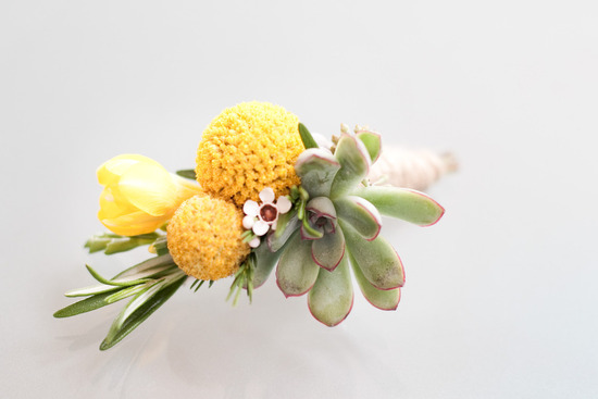 photo of eco friendly grooms boutonniere