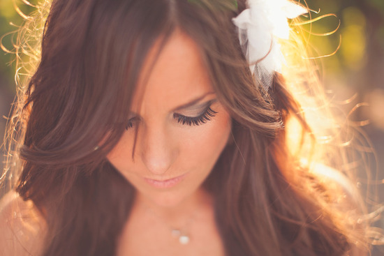 photo of romantic winery wedding bridal beauty
