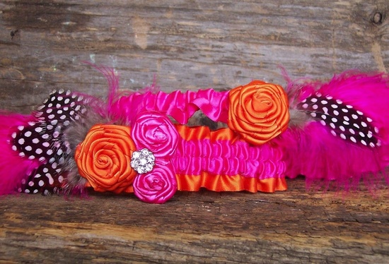 photo of Neon wedding garter