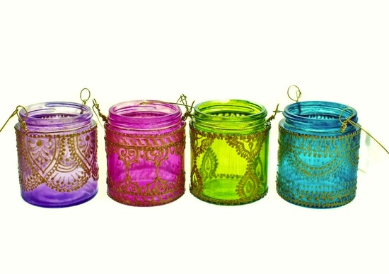 photo of Neon hanging candle holders