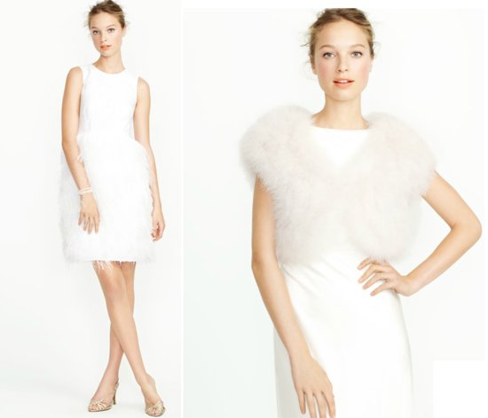 photo of 2012 j crew wedding dress for reception fur bridal shrug