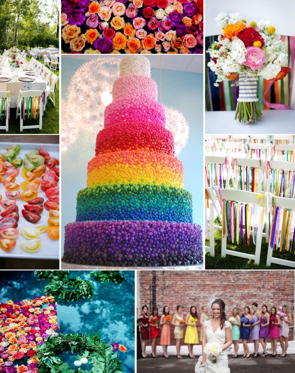 Wedding-color-inspiration-rainbow-bridesmaids-wedding-cake-decor.full