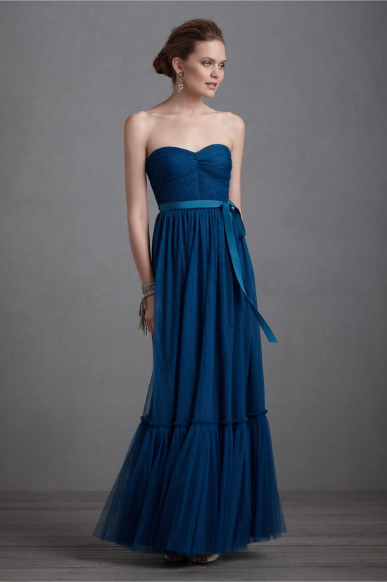 photo of Peacock blue bridesmaid dress
