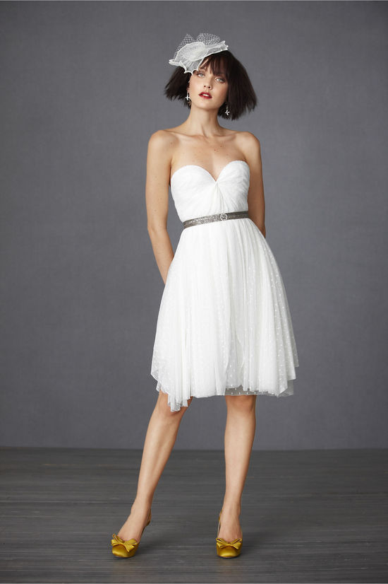 photo of Confetti Rush little white wedding reception dress