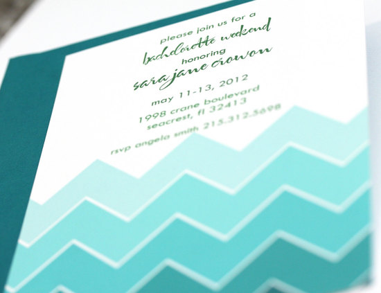 photo of Ombre chevron wedding invitation